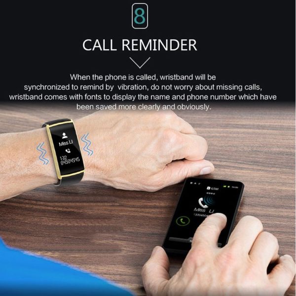 N108 0.96 Inch OLED Screen Display Sport Smart Bracelet, IP67 Waterproof and Dustproof, Support Pedometer / Heart Rate Monitor / Blood Pressure Monitor / Notification Remind / Call Reminder / Camera Remote Control / Calories Burned, Compatible with Android and iOS Phones (Gold) - Image 12