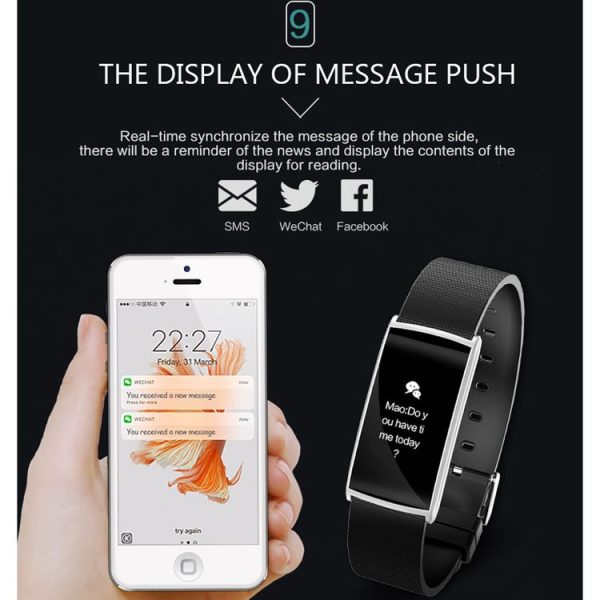 N108 0.96 Inch OLED Screen Display Sport Smart Bracelet, IP67 Waterproof and Dustproof, Support Pedometer / Heart Rate Monitor / Blood Pressure Monitor / Notification Remind / Call Reminder / Camera Remote Control / Calories Burned, Compatible with Android and iOS Phones (Gold) - Image 13