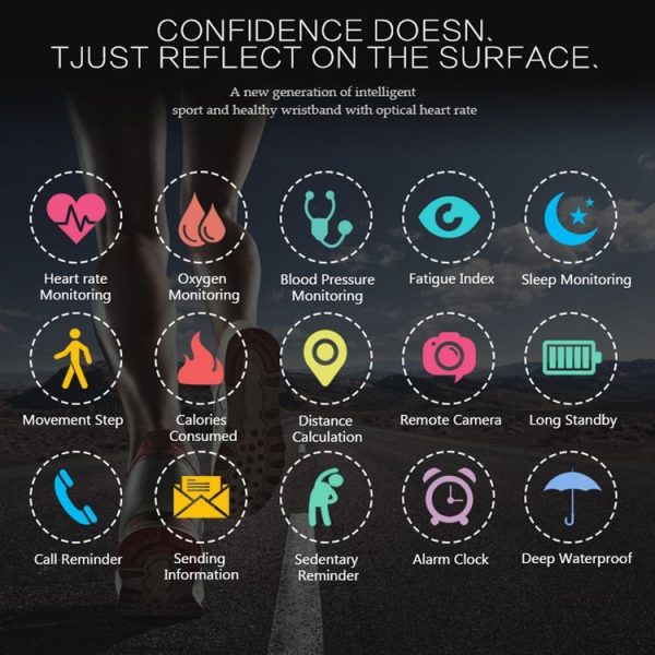 N108 0.96 Inch OLED Screen Display Sport Smart Bracelet, IP67 Waterproof and Dustproof, Support Pedometer / Heart Rate Monitor / Blood Pressure Monitor / Notification Remind / Call Reminder / Camera Remote Control / Calories Burned, Compatible with Android and iOS Phones (Gold) - Image 4