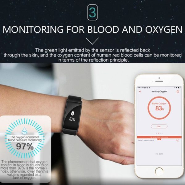 N108 0.96 Inch OLED Screen Display Sport Smart Bracelet, IP67 Waterproof and Dustproof, Support Pedometer / Heart Rate Monitor / Blood Pressure Monitor / Notification Remind / Call Reminder / Camera Remote Control / Calories Burned, Compatible with Android and iOS Phones (Gold) - Image 7
