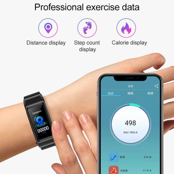 S2 1.08 inch TFT Color Screen Smart Watch, Silicone Strap, IP67 Waterproof, Support Call Reminder / Heart Rate Monitoring / Sleep Monitoring / Blood Oxygen Monitoring / Blood Pressure Monitoring (Blue) - Image 6