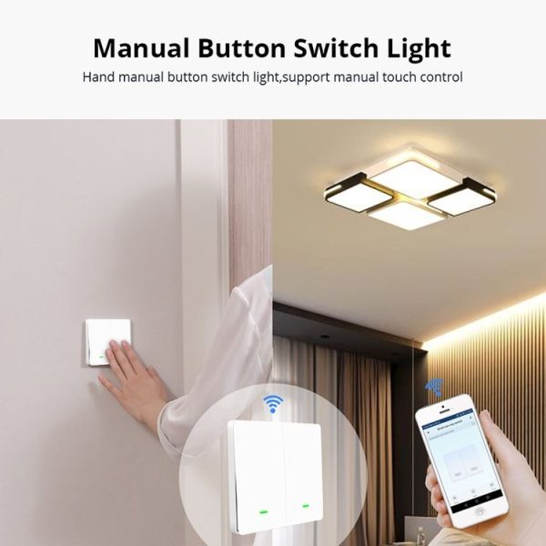 2 Buttons Intelligent Switch Smart Wall Switch (White) - Image 10