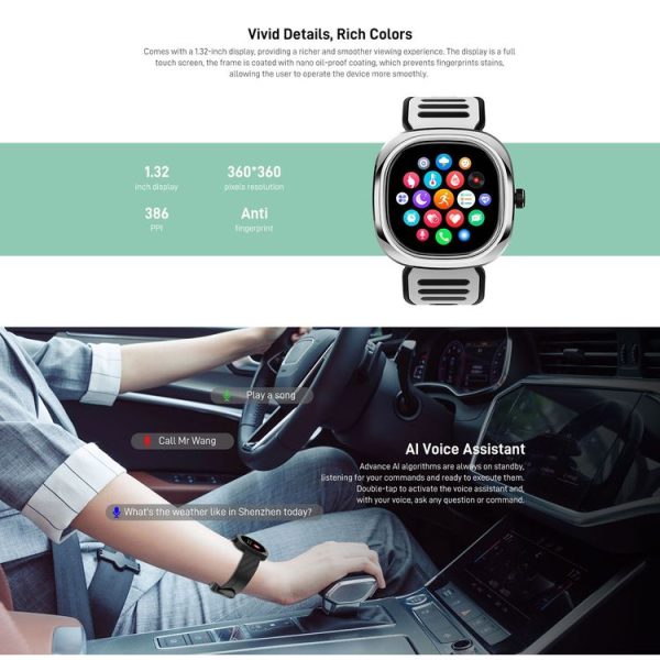 DOOGEE D11 1.32 inch TFT Screen Smart Watch, IP68 Waterproof, Support 70 Multi-Sport Modes / Heart Rate & Blood Oxygen Monitoring (Silver) - Image 6