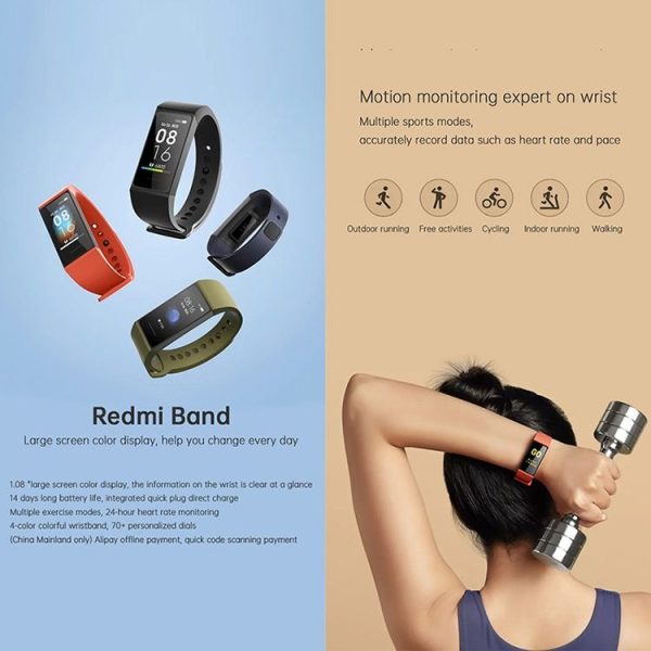 Original Xiaomi Redmi Smart Wristband Fitness Bracelet, 1.08 inch Color Touch Screen, Support Sleep Track / Heart Rate Monitor (Black) - Image 5