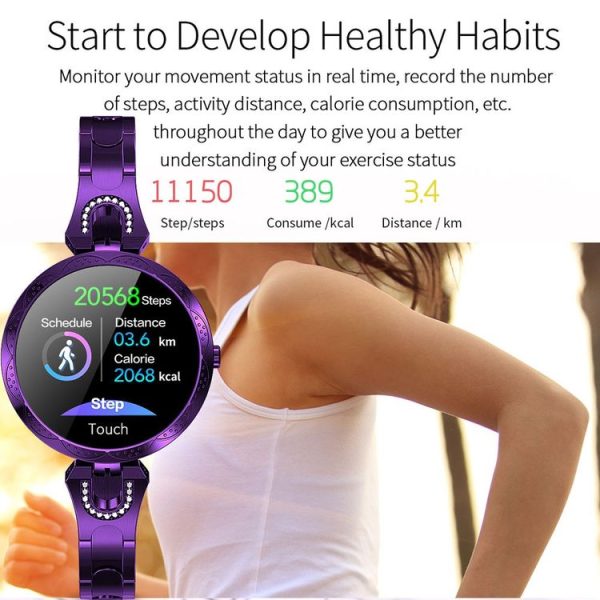 AK15 Fashion Smart Female Bracelet, 1.08 inch Color LCD Screen, IP67 Waterproof, Support Heart Rate Monitoring / Sleep Monitoring / Remote Photography (Rose Gold) - Image 15