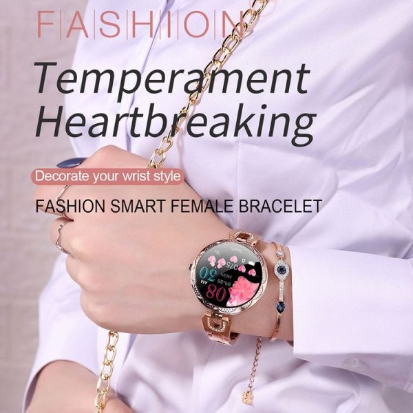 AK15 Fashion Smart Female Bracelet, 1.08 inch Color LCD Screen, IP67 Waterproof, Support Heart Rate Monitoring / Sleep Monitoring / Remote Photography (Rose Gold) - Image 5