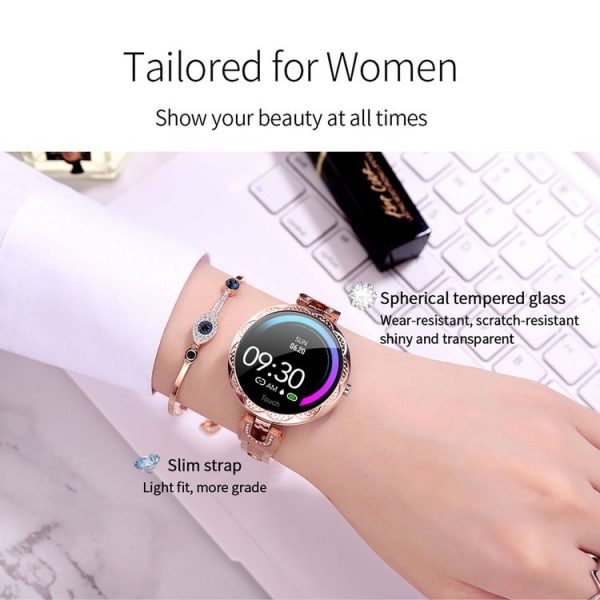 AK15 Fashion Smart Female Bracelet, 1.08 inch Color LCD Screen, IP67 Waterproof, Support Heart Rate Monitoring / Sleep Monitoring / Remote Photography (Rose Gold) - Image 9