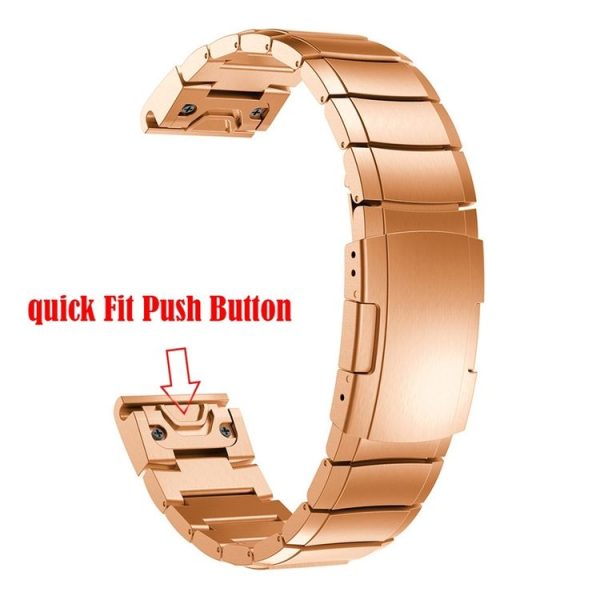Quick Dismantling Steel Watch Band for Garmin Fenix 5S 20mm (Rose Gold) - Image 5