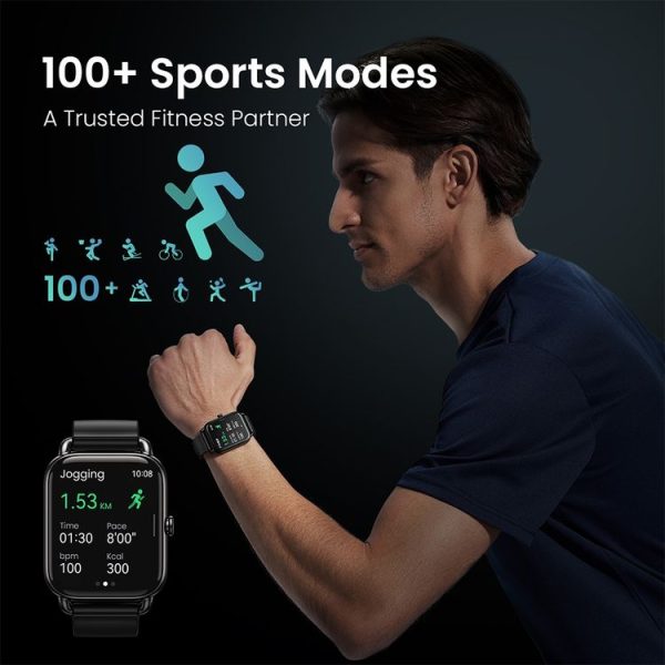 Original Xiaomi Youpin Haylou RS4 Plus / LS11 Smart Watch, 1.78 inch Screen Silicone Strap, Support 12 Sport Modes / Real-time Heart Rate Monitoring (Black) - Image 6