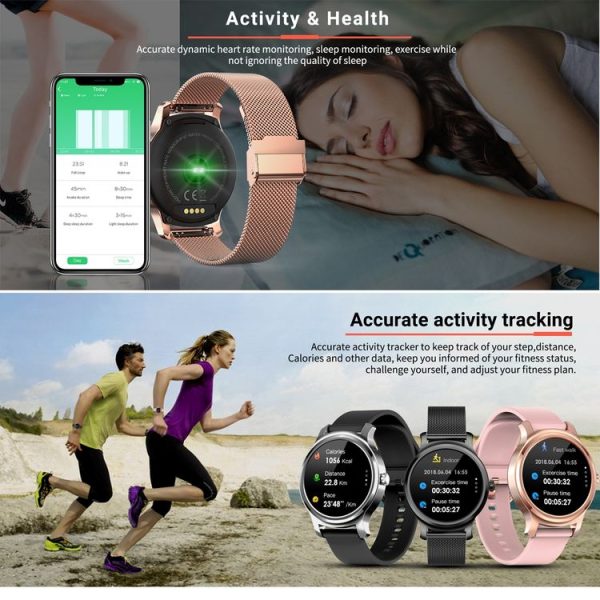 SMA-R2 1.3 inches IPS Screen Smart Watch IP65 Waterproof, Support Call / Message Reminder / Dual-mode Bluetooth 3.0 + 4.0 / Sleeping Monitoring / Sedentary Reminder (Rose Gold Metal Strap) - Image 6