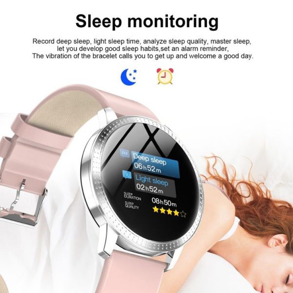 CF18 1.22 inch Color Screen IPX67 Waterproof Bluetooth Smartwatch, Support Call Reminder / Heart Rate Monitoring / Blood Pressure Monitoring / Sleep Monitoring (Pink) - Image 10