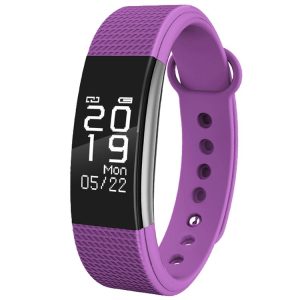 F1 0.71 inch OLED Touch Screen Display Bluetooth Sports Smart Bracelet, IP67 Waterproof, Support Heart Rate Monitor / Pedometer / Calls Remind / Sleep Monitor / Sedentary Reminder / Alarm Clock Reminder / Distance, Compatible with Android and iOS Phones (Purple)