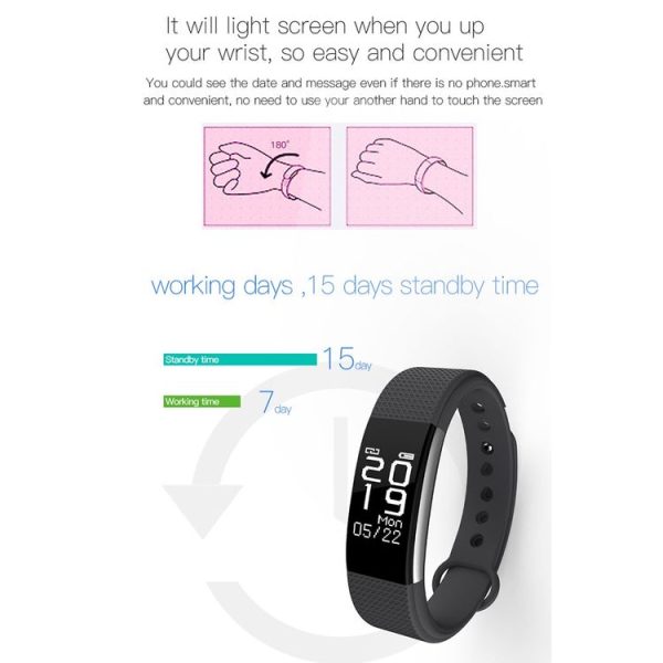 F1 0.71 inch OLED Touch Screen Display Bluetooth Sports Smart Bracelet, IP67 Waterproof, Support Heart Rate Monitor / Pedometer / Calls Remind / Sleep Monitor / Sedentary Reminder / Alarm Clock Reminder / Distance, Compatible with Android and iOS Phones (Purple) - Image 10