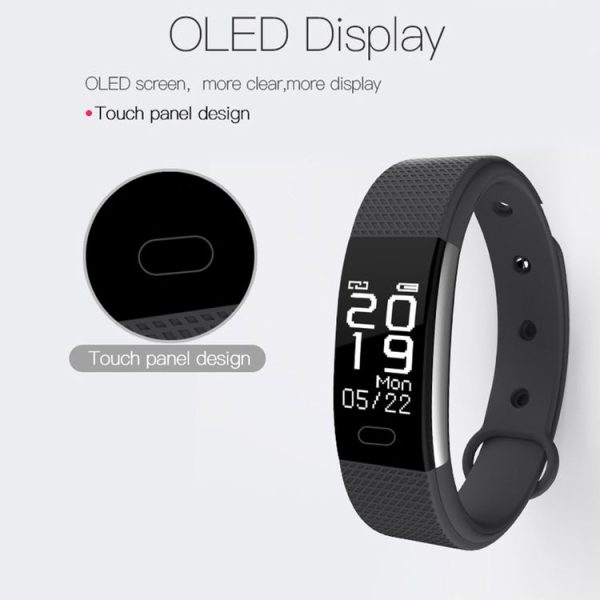 F1 0.71 inch OLED Touch Screen Display Bluetooth Sports Smart Bracelet, IP67 Waterproof, Support Heart Rate Monitor / Pedometer / Calls Remind / Sleep Monitor / Sedentary Reminder / Alarm Clock Reminder / Distance, Compatible with Android and iOS Phones (Purple) - Image 3