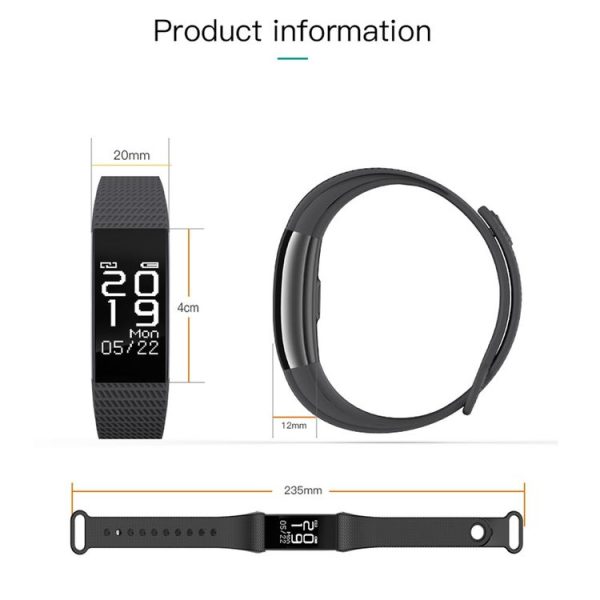 F1 0.71 inch OLED Touch Screen Display Bluetooth Sports Smart Bracelet, IP67 Waterproof, Support Heart Rate Monitor / Pedometer / Calls Remind / Sleep Monitor / Sedentary Reminder / Alarm Clock Reminder / Distance, Compatible with Android and iOS Phones (Purple) - Image 4