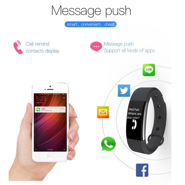 F1 0.71 inch OLED Touch Screen Display Bluetooth Sports Smart Bracelet, IP67 Waterproof, Support Heart Rate Monitor / Pedometer / Calls Remind / Sleep Monitor / Sedentary Reminder / Alarm Clock Reminder / Distance, Compatible with Android and iOS Phones (Purple) - Image 6