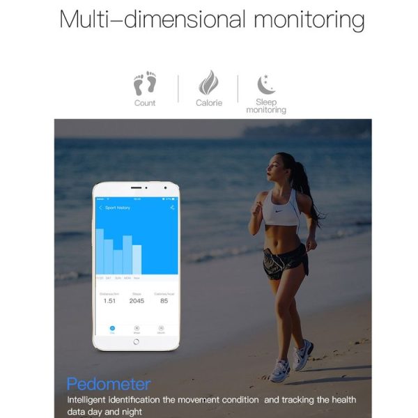 F1 0.71 inch OLED Touch Screen Display Bluetooth Sports Smart Bracelet, IP67 Waterproof, Support Heart Rate Monitor / Pedometer / Calls Remind / Sleep Monitor / Sedentary Reminder / Alarm Clock Reminder / Distance, Compatible with Android and iOS Phones (Purple) - Image 8