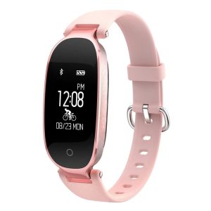 S3 0.96 inch OLED Display Bluetooth Sports Smart Bracelet, IP67 Waterproof, Support Heart Rate Monitor / GPS Trajectory / Pedometer / Calls Remind / Sedentary Reminder / Remote Capture / Distance, Compatible with Android and iOS Phones (Rose Gold)