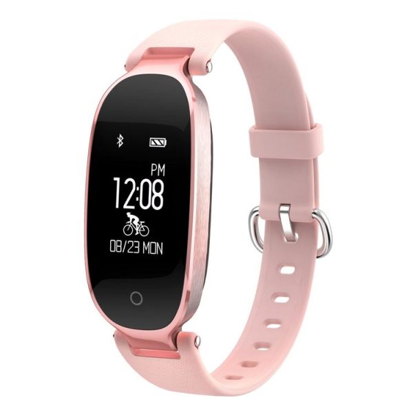 S3 0.96 inch OLED Display Bluetooth Sports Smart Bracelet, IP67 Waterproof, Support Heart Rate Monitor / GPS Trajectory / Pedometer / Calls Remind / Sedentary Reminder / Remote Capture / Distance, Compatible with Android and iOS Phones (Rose Gold) - Image 2