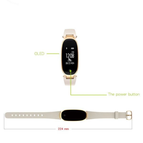 S3 0.96 inch OLED Display Bluetooth Sports Smart Bracelet, IP67 Waterproof, Support Heart Rate Monitor / GPS Trajectory / Pedometer / Calls Remind / Sedentary Reminder / Remote Capture / Distance, Compatible with Android and iOS Phones (Rose Gold) - Image 4