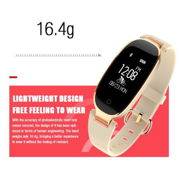 S3 0.96 inch OLED Display Bluetooth Sports Smart Bracelet, IP67 Waterproof, Support Heart Rate Monitor / GPS Trajectory / Pedometer / Calls Remind / Sedentary Reminder / Remote Capture / Distance, Compatible with Android and iOS Phones (Rose Gold) - Image 5