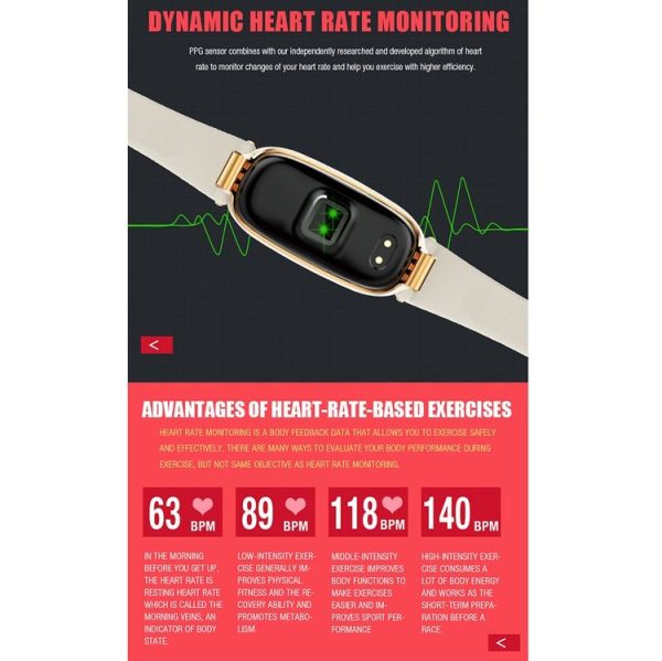 S3 0.96 inch OLED Display Bluetooth Sports Smart Bracelet, IP67 Waterproof, Support Heart Rate Monitor / GPS Trajectory / Pedometer / Calls Remind / Sedentary Reminder / Remote Capture / Distance, Compatible with Android and iOS Phones (Rose Gold) - Image 7