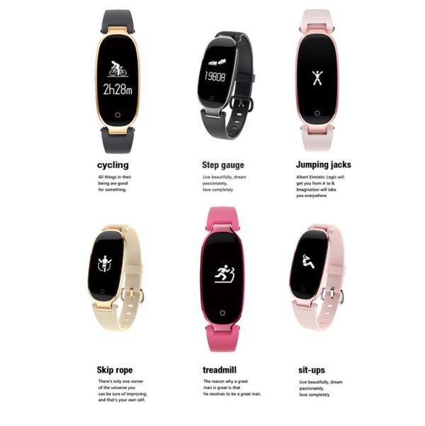 S3 0.96 inch OLED Display Bluetooth Sports Smart Bracelet, IP67 Waterproof, Support Heart Rate Monitor / GPS Trajectory / Pedometer / Calls Remind / Sedentary Reminder / Remote Capture / Distance, Compatible with Android and iOS Phones (Rose Gold) - Image 9