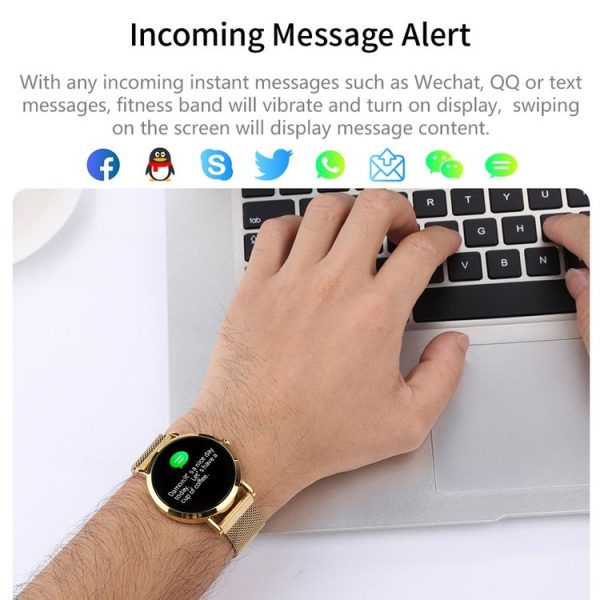 CV08C 1.0 inch TFT Color Screen Steel Watch Band Smart Bracelet, Support Call Reminder / Heart Rate Monitoring / Blood Pressure Monitoring / Sleep Monitoring / Blood Oxygen Monitoring (Gold) - Image 4