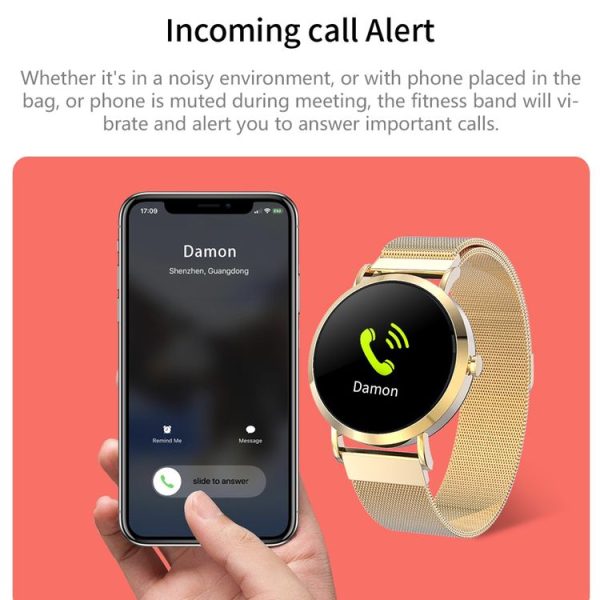 CV08C 1.0 inch TFT Color Screen Steel Watch Band Smart Bracelet, Support Call Reminder / Heart Rate Monitoring / Blood Pressure Monitoring / Sleep Monitoring / Blood Oxygen Monitoring (Gold) - Image 7