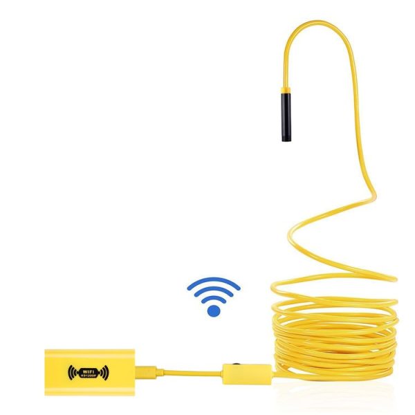 1200P HD Pixels WiFi Endoscope Snake Tube Inspection Camera with 8 LED, Waterproof IP68, Lens Diameter: 8mm, Length: 3.5m, Hard Line (Yellow) - Image 2