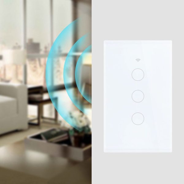 TC120 Wifi Smart Light Switch Glass Screen Touch Panel Voice Control Wireless Wall Switch Work with Alexa Echo / Google Home (Gold) - Image 4