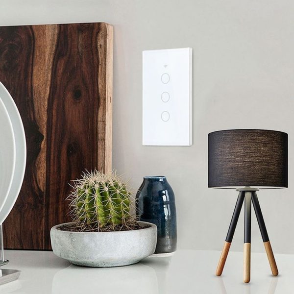 TC120 Wifi Smart Light Switch Glass Screen Touch Panel Voice Control Wireless Wall Switch Work with Alexa Echo / Google Home (Gold) - Image 6