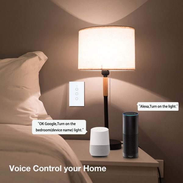 TC120 Wifi Smart Light Switch Glass Screen Touch Panel Voice Control Wireless Wall Switch Work with Alexa Echo / Google Home (Gold) - Image 8
