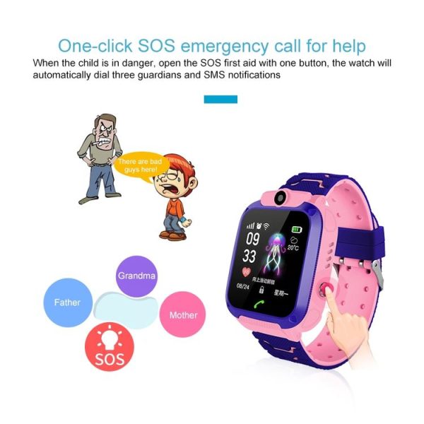 Q120 1.44 inch Color Screen Smartwatch for Children IP67 Waterproof, Support LBS Positioning / Two-way Dialing / One-key First-aid / Voice Monitoring / Setracker APP (Pink) - Image 5