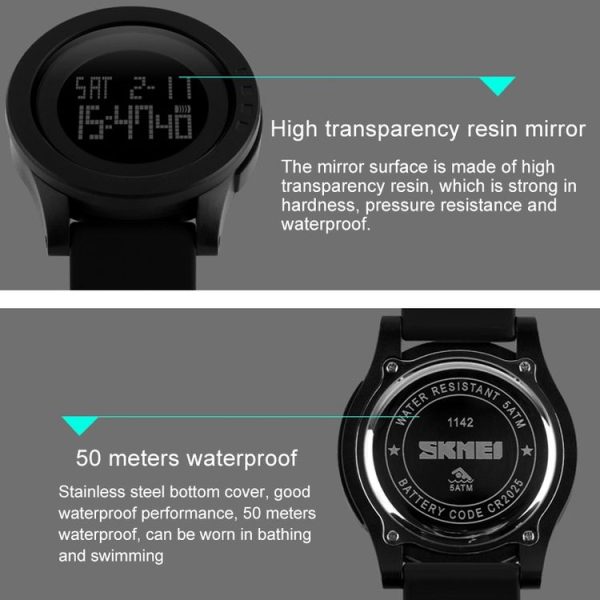 SKMEI 1142 Multifunctional Men Outdoor Sports Noctilucent Waterproof Silica Gel Digital Watch (Green) - Image 5