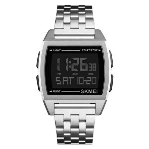 SKMEI 1368 Multifunctional Men Outdoor Sports Noctilucent Waterproof Digital Watch (Silver)