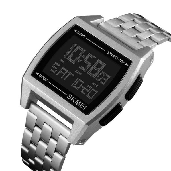 SKMEI 1368 Multifunctional Men Outdoor Sports Noctilucent Waterproof Digital Watch (Silver) - Image 3