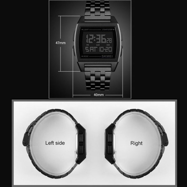 SKMEI 1368 Multifunctional Men Outdoor Sports Noctilucent Waterproof Digital Watch (Silver) - Image 6
