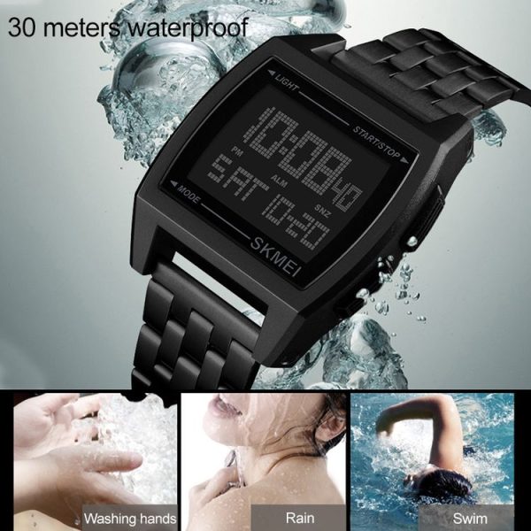 SKMEI 1368 Multifunctional Men Outdoor Sports Noctilucent Waterproof Digital Watch (Silver) - Image 8