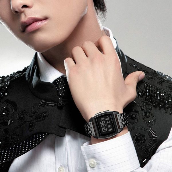 SKMEI 1368 Multifunctional Men Outdoor Sports Noctilucent Waterproof Digital Watch (Silver) - Image 9