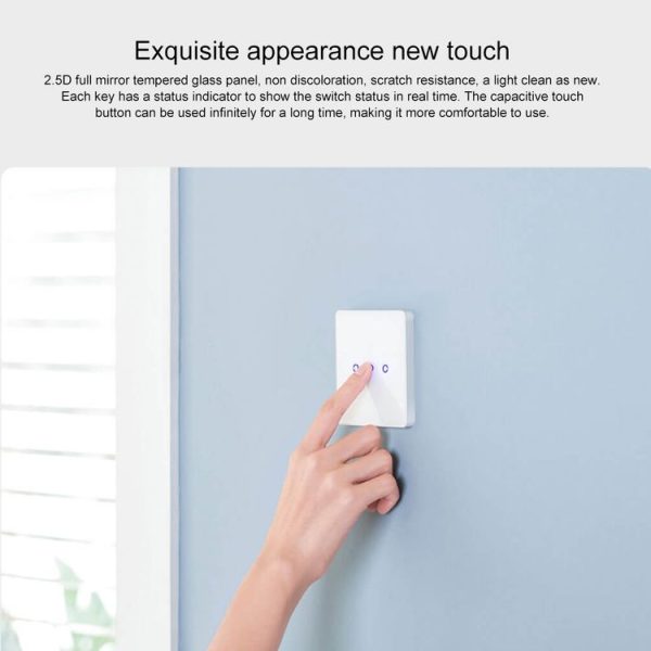Original Xiaomi Youpin Xiaobai Smart Wireless Remote Switch for Home Light Controller Work with Bluetooth Mesh Gateway Mi Home APP, Single Button (White) - Image 8