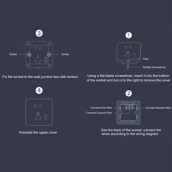 Original Xiaomi Mijia Smart Wall Socket Wireless Bluetooth Wall Outlet Switch (White) - Image 12