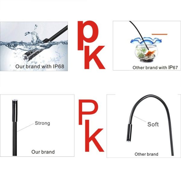 YPC110 8mm 2.0MP HD Camera WiFi Endoscope Snake Tube Inspection Camera with 8 LED, Waterproof IP68, Lens Diameter: 8mm, Length: 2m, Hard Line - Image 7
