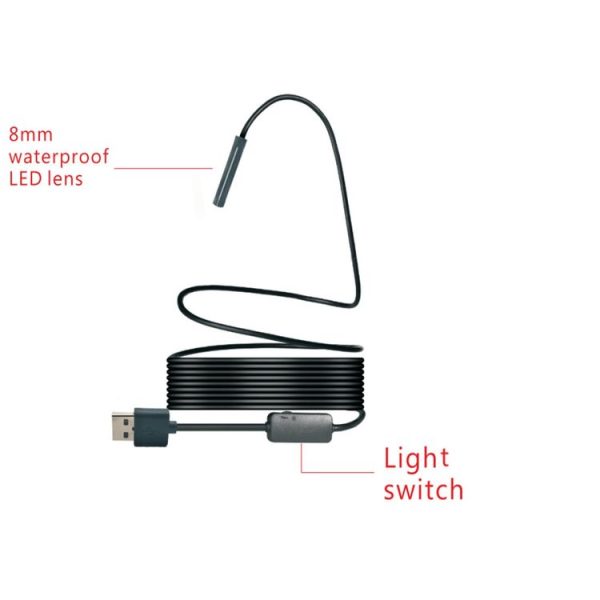 YPC110 8mm 2.0MP HD Camera WiFi Endoscope Snake Tube Inspection Camera with 8 LED, Waterproof IP68, Lens Diameter: 8mm, Length: 5m, Hard Line - Image 5