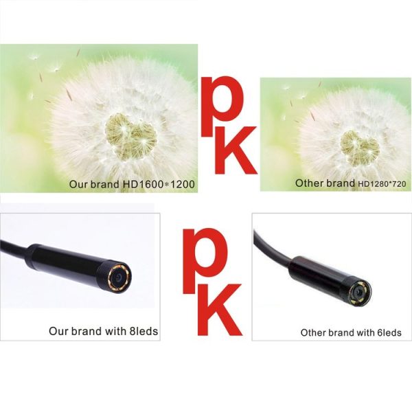 YPC110 8mm 2.0MP HD Camera WiFi Endoscope Snake Tube Inspection Camera with 8 LED, Waterproof IP68, Lens Diameter: 8mm, Length: 5m, Hard Line - Image 6