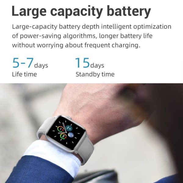 SE02 Bluetooth Smart Sports Watch, Support Heart Rate / Blood Pressure / Blood Oxygen Monitoring & Sleep Monitoring & Sedentary Reminder (Black) - Image 5