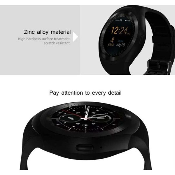 Y1 Round Nano SIM Card Fitness Tracker Smartband Smart Watch, with Whatsapp Facebook, Support Pedometer / Sleep Monitor / Music Control / Remote Camera / Sedentary Reminder (Black) - Image 13