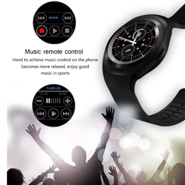 Y1 Round Nano SIM Card Fitness Tracker Smartband Smart Watch, with Whatsapp Facebook, Support Pedometer / Sleep Monitor / Music Control / Remote Camera / Sedentary Reminder (Black) - Image 8