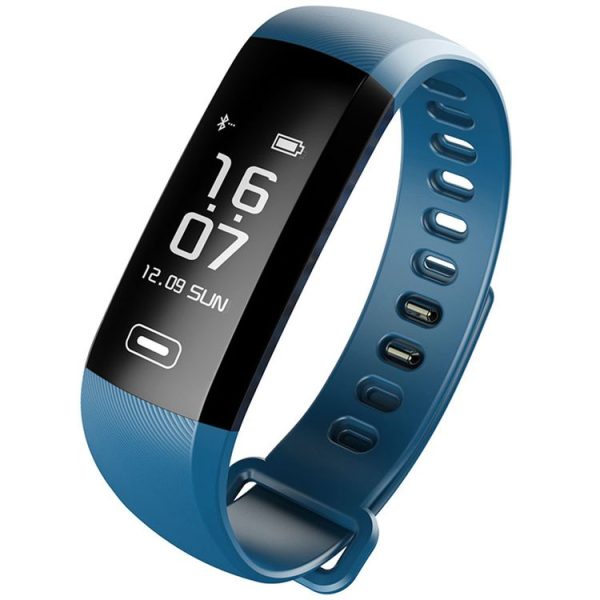 R5 MAX 0.96 inch OLED Touch Screen Display Bluetooth Smart Bracelet, IP67 Waterproof, Support Pedometer / Real-time Heart Rate Monitor / Blood Press Monitor / Blood Oxygen Monitor / Bluetooth Camera / Weather, Compatible with Android and iOS Phones (Blue)