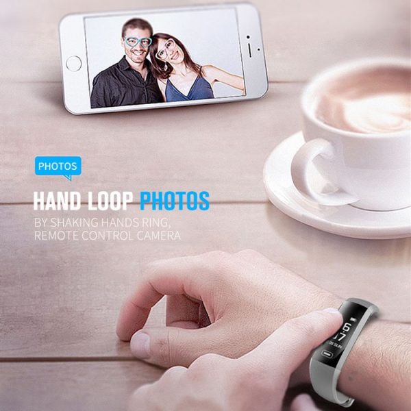 R5 MAX 0.96 inch OLED Touch Screen Display Bluetooth Smart Bracelet, IP67 Waterproof, Support Pedometer / Real-time Heart Rate Monitor / Blood Press Monitor / Blood Oxygen Monitor / Bluetooth Camera / Weather, Compatible with Android and iOS Phones (Blue) - Image 14